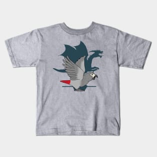 african grey parrot dragon shadow Kids T-Shirt